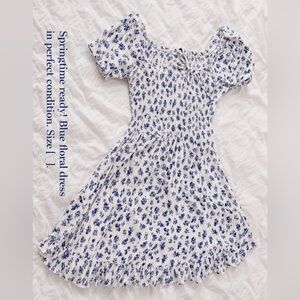 Blue Puff Sleeve Milk Maid Dress Size XL